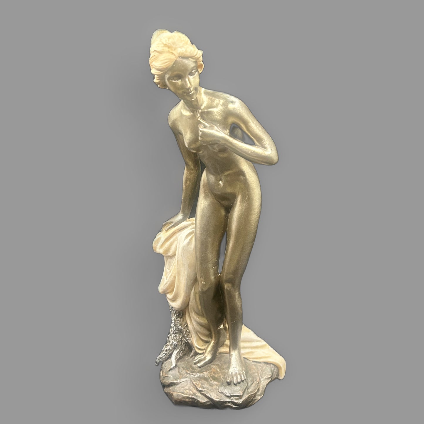 Art Deco Style Nude Female Figurine Statue — Vintage Inspired Sculpture — detail view