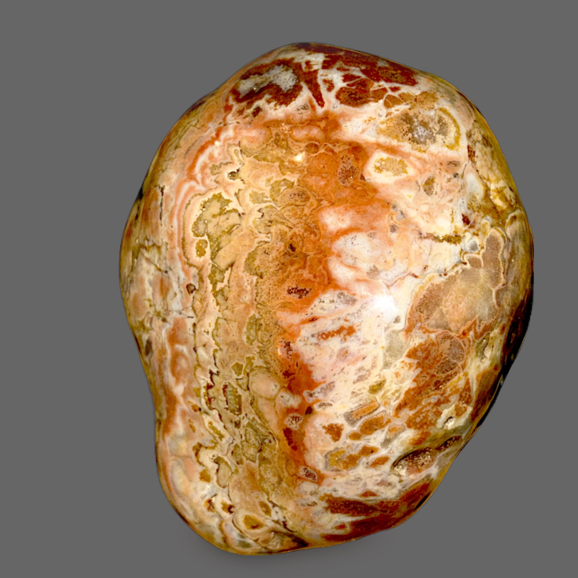 Lake Superior Agate — Large Banded Specimen, Iron-Red Chalcedony, 1,288g (2.84 lb) — detail view