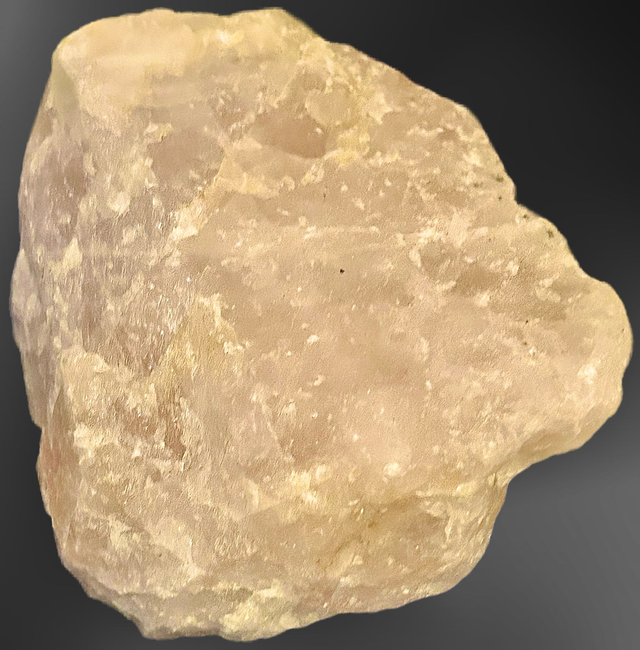 Raw Rose Quartz Specimen — Blush Pink, Unpolished, 487g — detail view