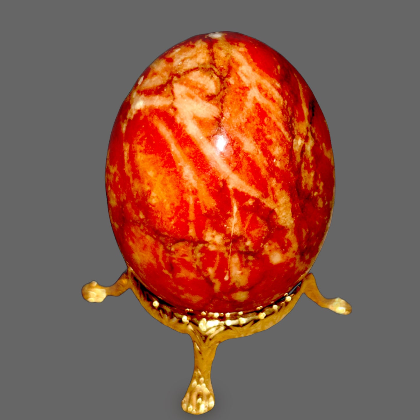 Red Jasper Egg — Deep Earthy Red, Iron-Rich Microcrystalline Quartz, 149g — detail view