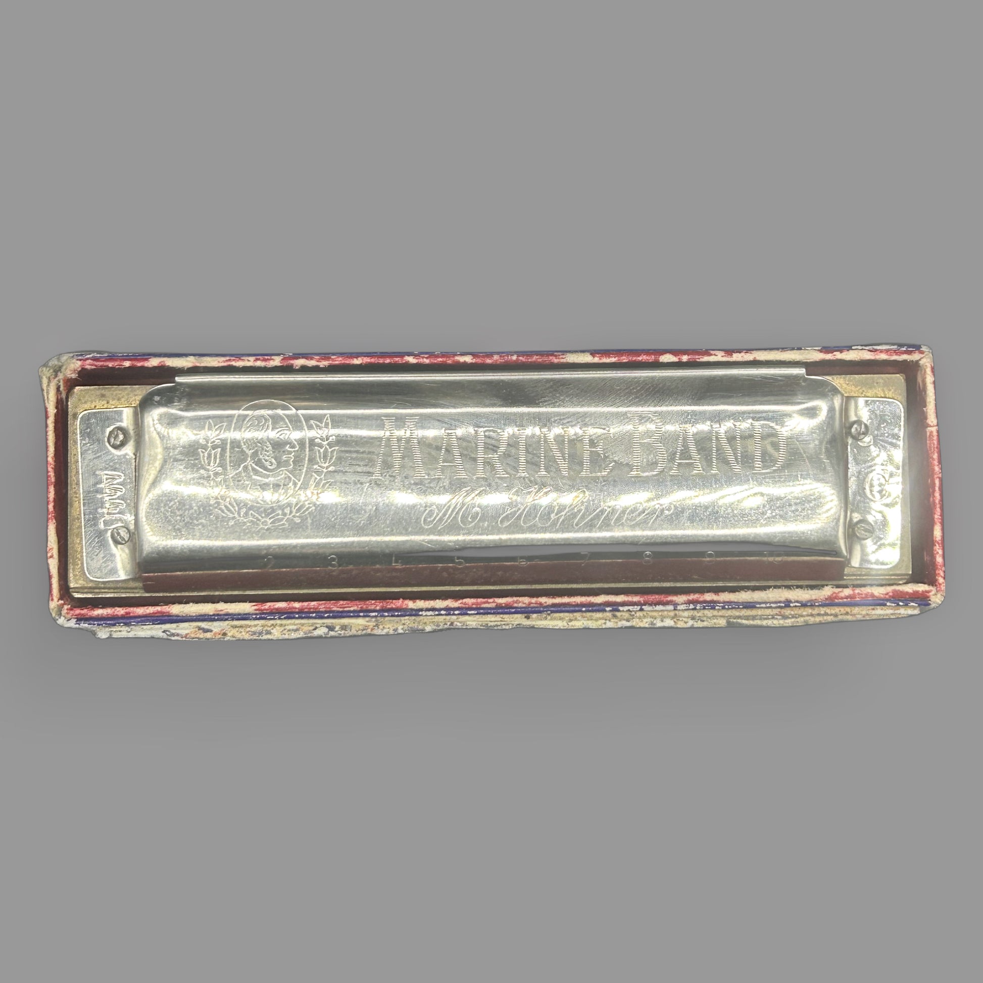 Vintage Hohner Marine Band Harmonicas — 1950s–1960s Era — detail view