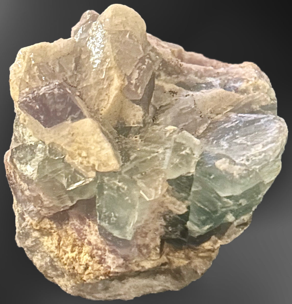 Fluorite Crystal Specimen — Banded Purple, Green & Blue, 1.14 lbs — detail view