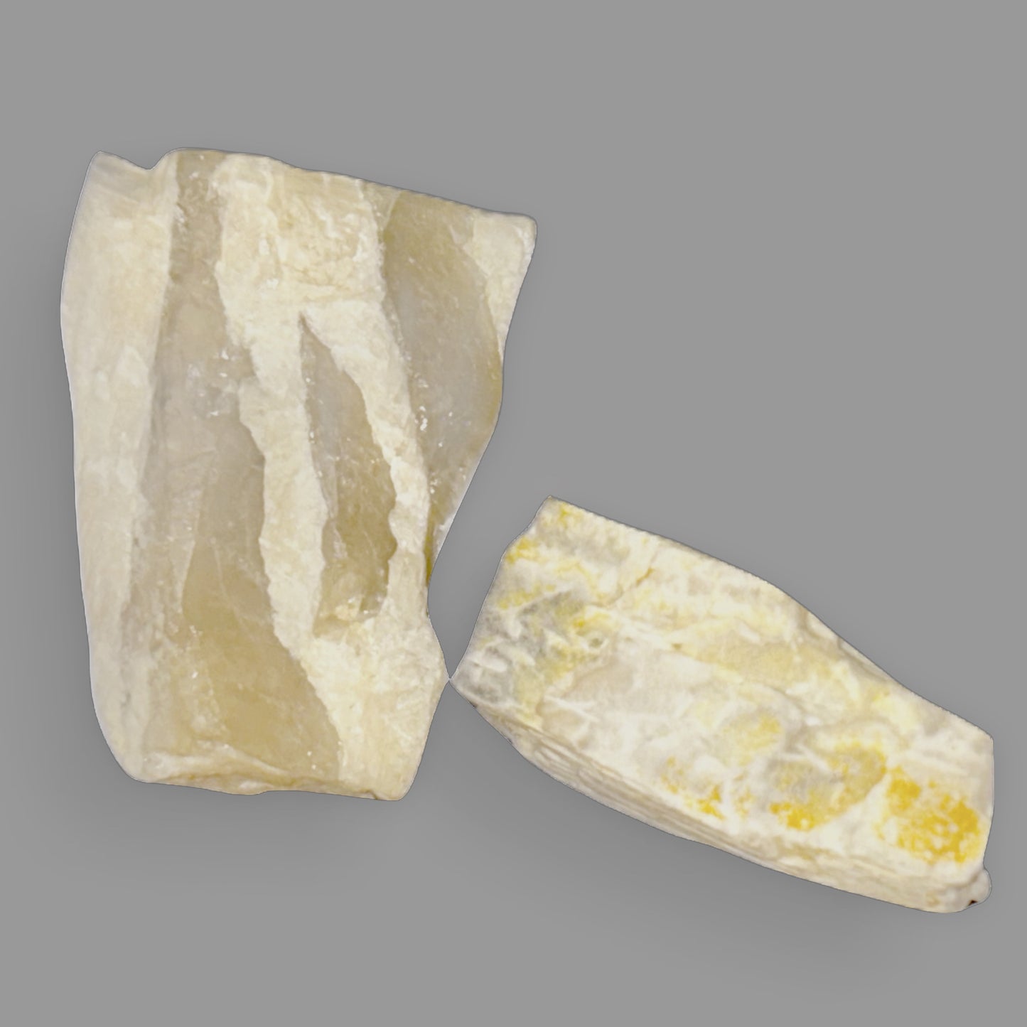 Honey Calcite Fragment Pair — Raw, Warm Amber Tones, 16g — detail view