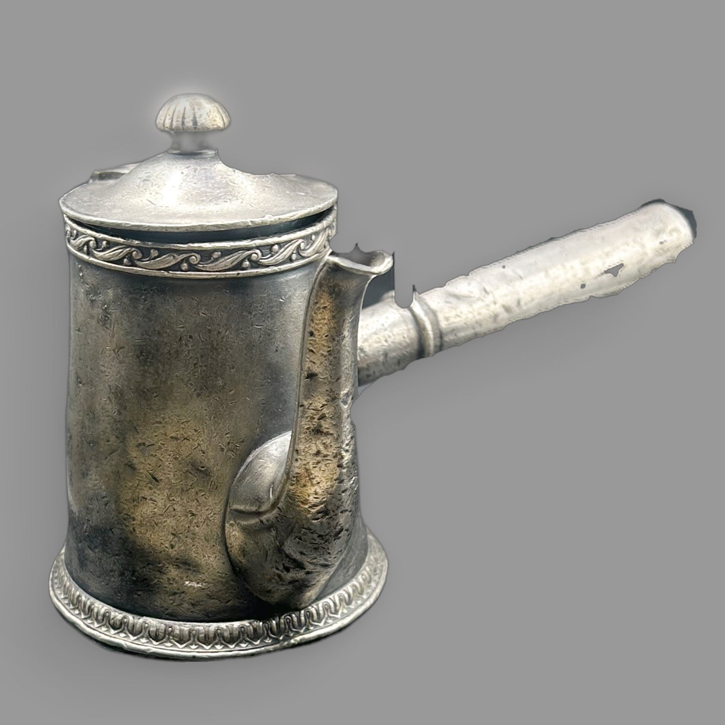 Gorham “GMCO” Silver Plate Chocolate Pot — detail view