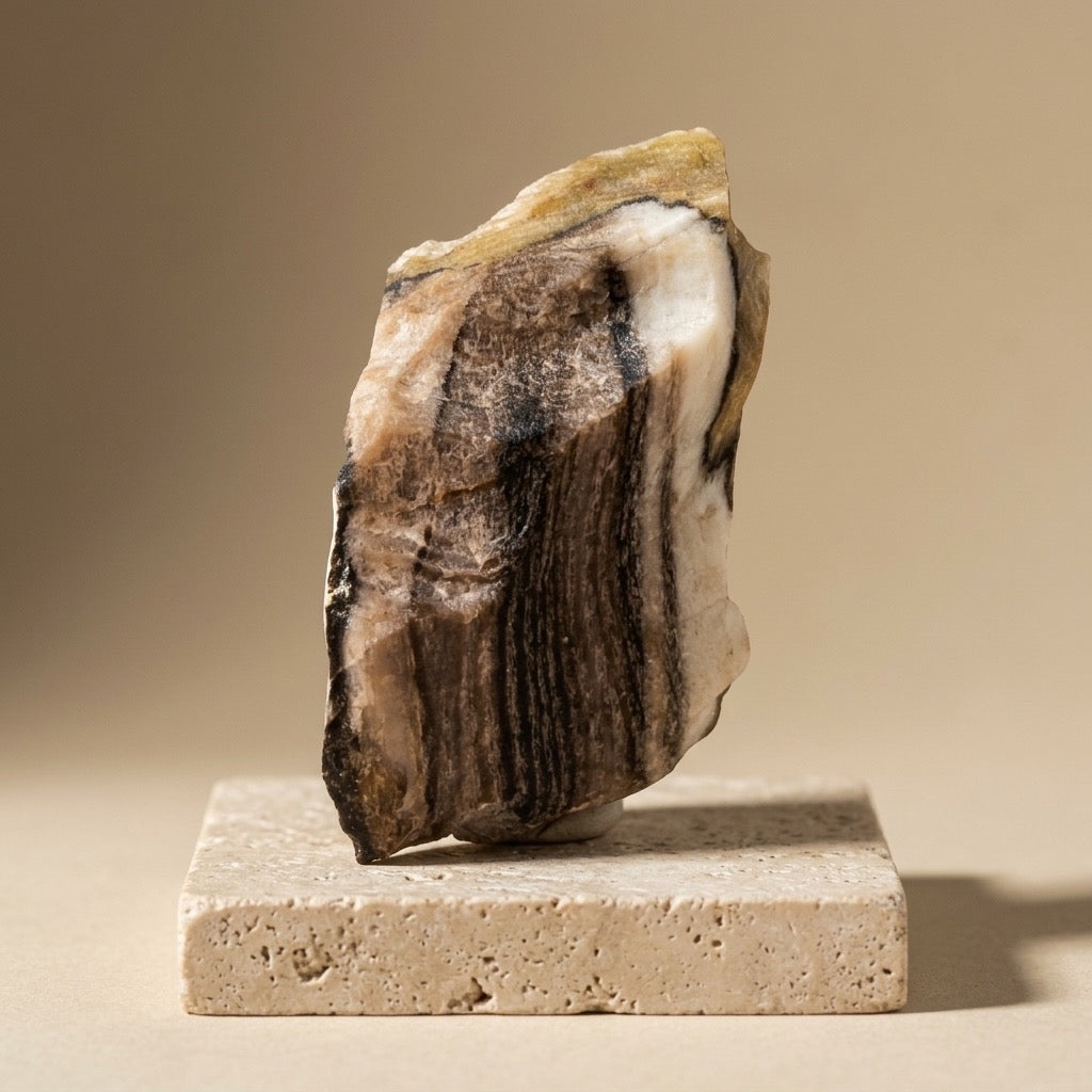 Petrified Wood Specimen — Grain Pattern Preserved in Stone, 267g — detail view